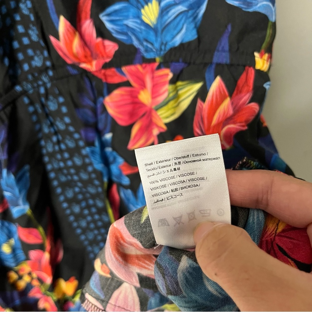 Farm Rio Floral Swim Coverup Mini Dress M - Picture 5 of 6